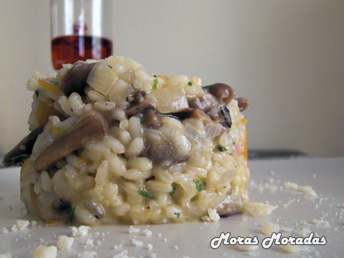 risotto de setas y calabaza