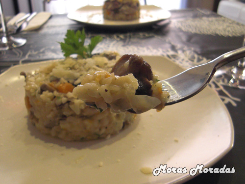 risotto de setas y calabaza