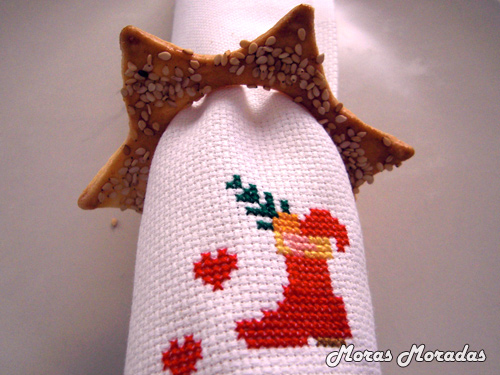 servilletero de hojaldre con forma de estrella