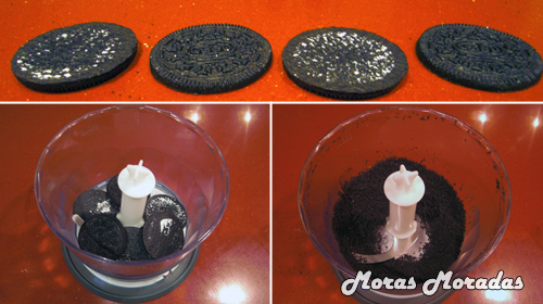 como hacer tierra con galletas oreo