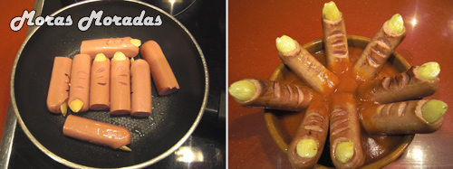 dedos de bruja de aperitivo para Halloween