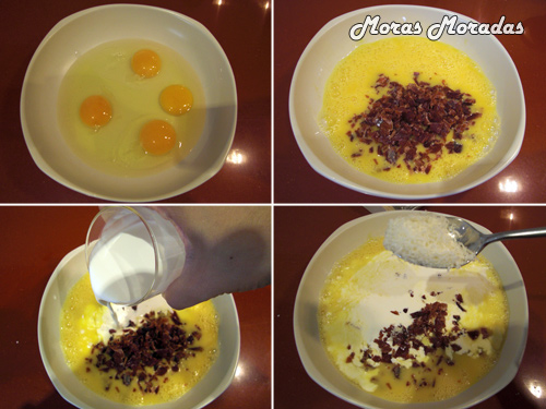 como hacer el relleno para la quiche de esparrágos verdes y jamón serrano