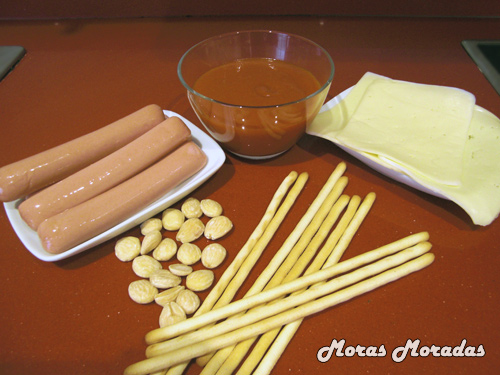 ingredientes para hacer un aperitivo de brujas para Halloween