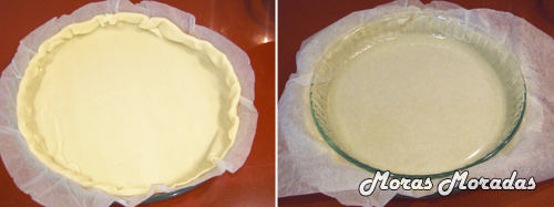 preparar el molde para hacer la quiche