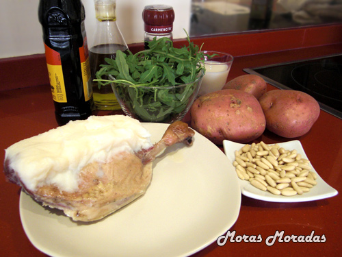 ingredientes para hacer parmentier de confit de pato