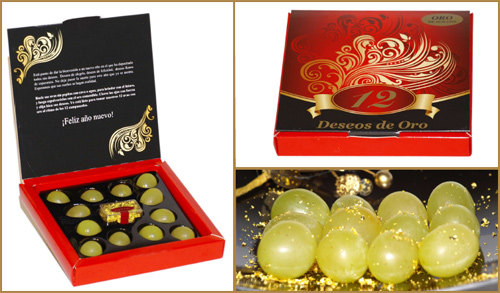 uvas de la suerte con oro