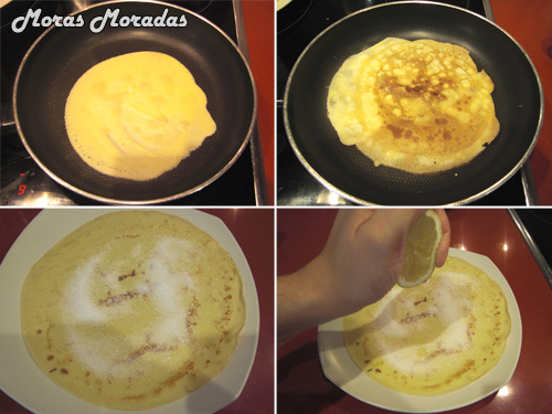 preparar crepe con azúcar y limón