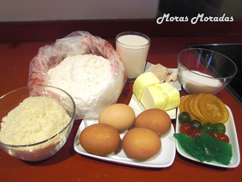 ingredientes para hacer un roscón de reyes de mazapán