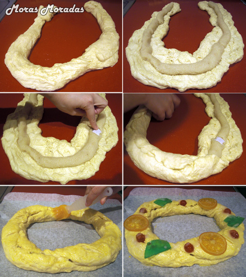 rellenar y decorar el roscón de reyes
