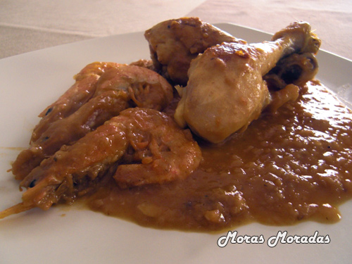 pollo con gambas