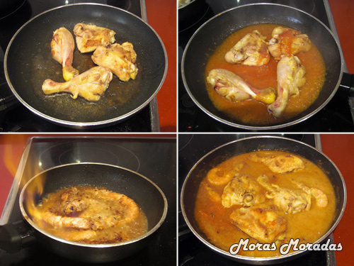 como hacer pollo con gambas