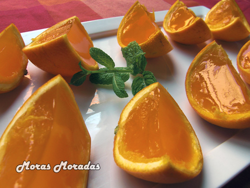 gajos de gelatina de naranja