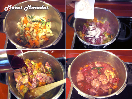 cocinar estofado de cordero al vino tinto