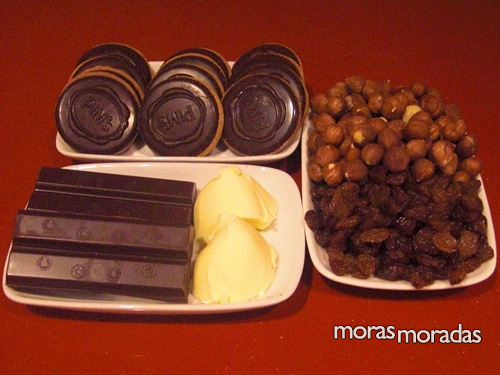 ingredientes para hacer salchichón de chocolate