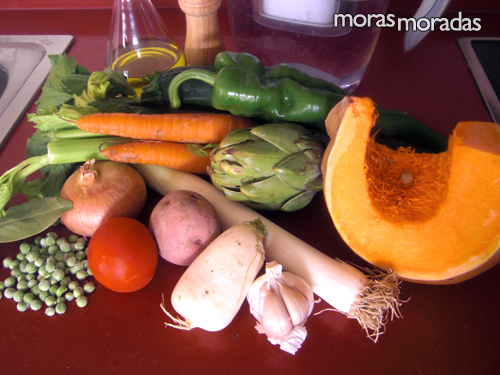 ingredientes para hacer caldo vegetal