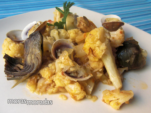 coliflor con almejas