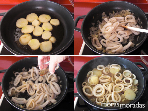 como hacer un guiso de calamares