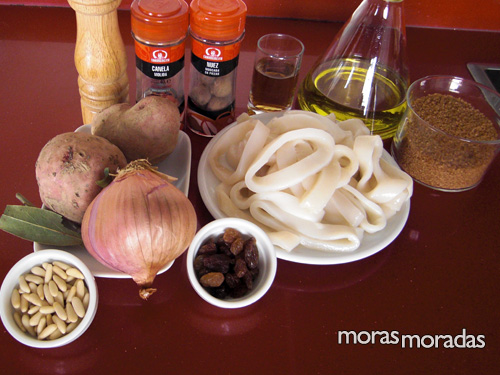 ingredientes para hacer guiso de calamares